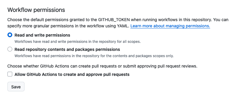 Workflow permissions